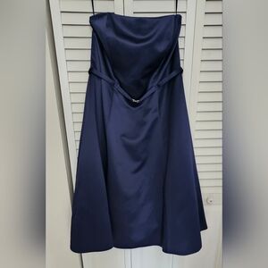 Michaelangelo Navy Strapless Gown